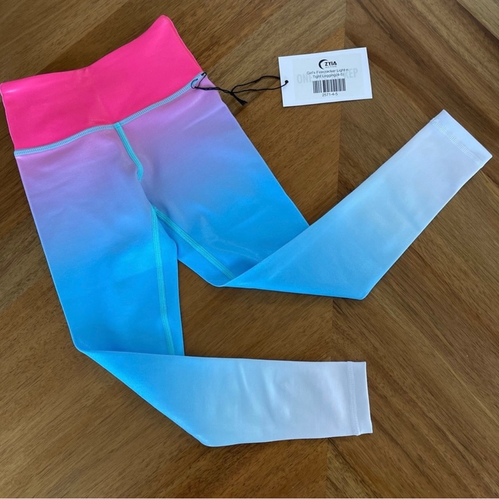 Zyia Active Firecracker Ombre Shimmer Light n Tight Leggings